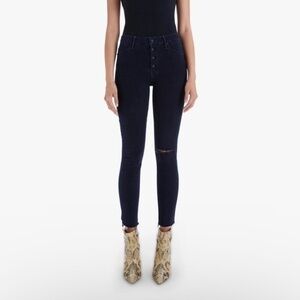 Mother Pixie Ankle Fray Jeans Holding Hands Tightly